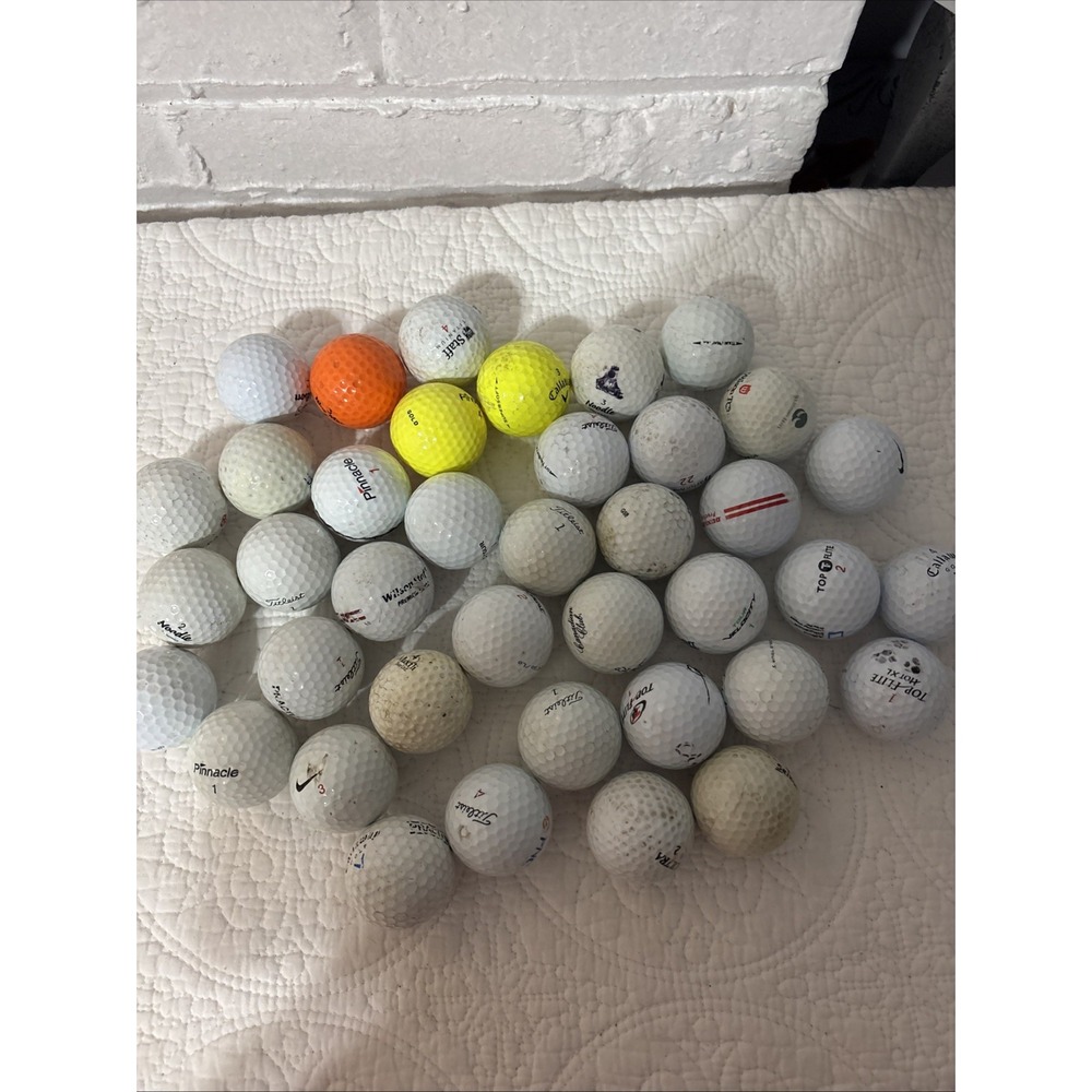 Lot‎ of 39 Assorted Golf Balls Various Conditions